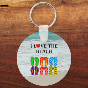 I Love the Beach Keychain