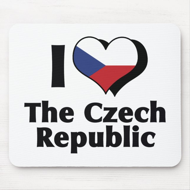 I Love The Czech Republic Flag Mouse Pad (Front)