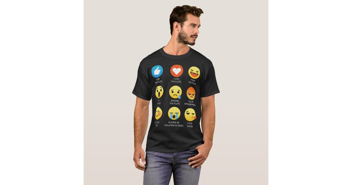 I Love the Flute Emoji Emoticon Graphic Design TShirt Zazzle
