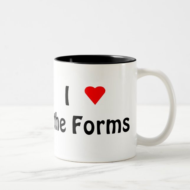 I Love the Forms black 2-tone mug (gauche) (Droit)