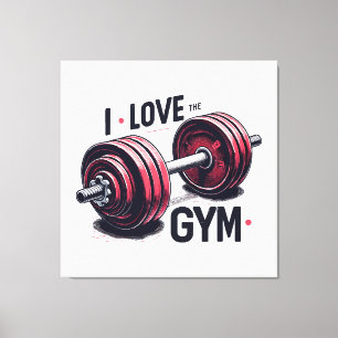 I love the gym canvas print