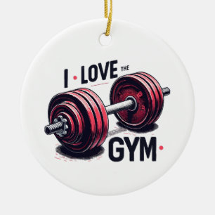 I love the gym ceramic ornament