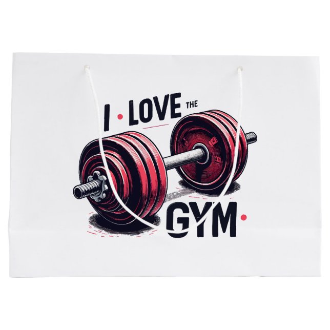 I love the gym large gift bag (Back)