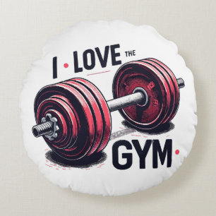 I love the gym round pillow