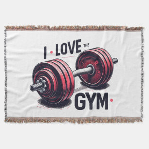 I love the gym throw blanket