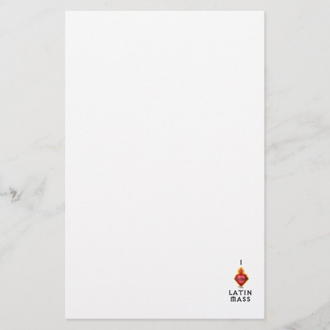I LOVE the Latin Mass Sacred Heart of Jesus Stationery (Front)