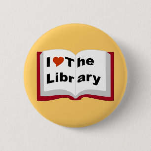 I Love The Library 2 Inch Round Button