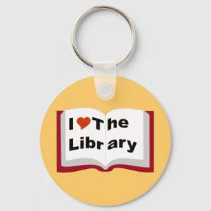 I Love The Library Keychain