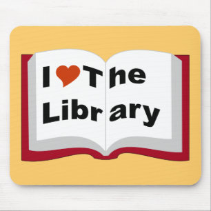 I Love The Library Mouse Pad