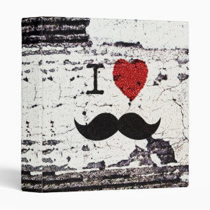 I Love the Moustache Rustic Custom Binder