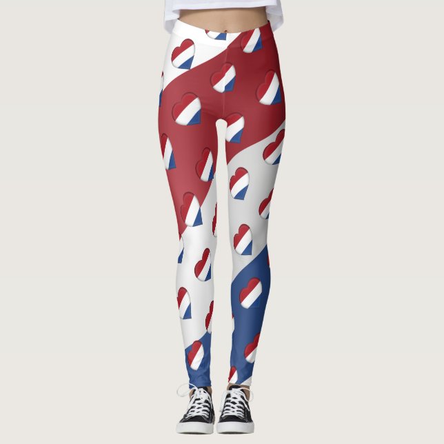 I Love The Netherlands Dutch Flag Colours Funny Leggings (Front)