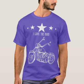 I Love The Road Motorcycle Car Motorcycling Vintag T-Shirt