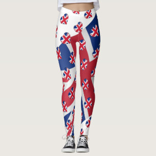 I Love The United Kingdom Union Jack Colours Funny Leggings
