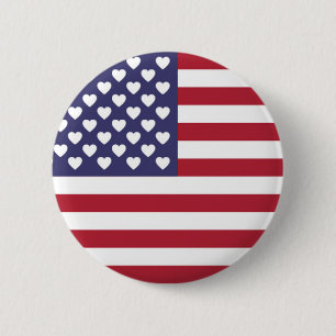 I LOVE THE UNITED STATES OF AMERICA  2 INCH ROUND BUTTON