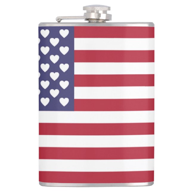 I LOVE THE UNITED STATES OF AMERICA  HIP FLASK (Front)