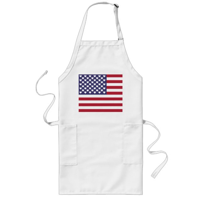 I LOVE THE UNITED STATES OF AMERICA LONG APRON (Front)