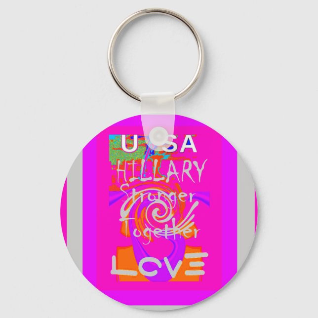 I Love The United States: Stronger Together Keychain (Front)