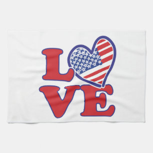 I Love the USA Heart Kitchen Towel