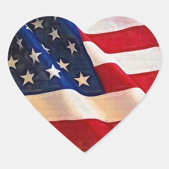 I love the USA Heart Sticker (Front)