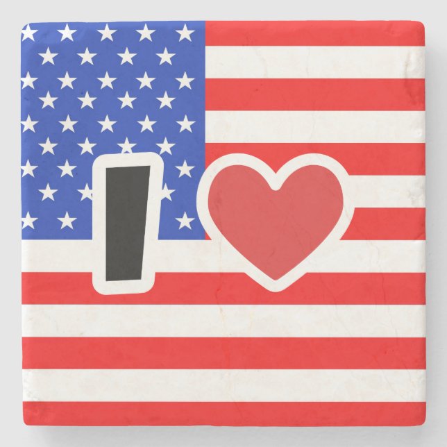 I love the USA Stone Coaster (Front)