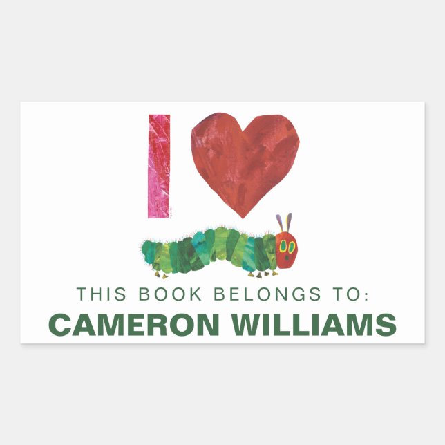 I Love The Very Hungry Caterpillar | Book Plate Sticker (Front)