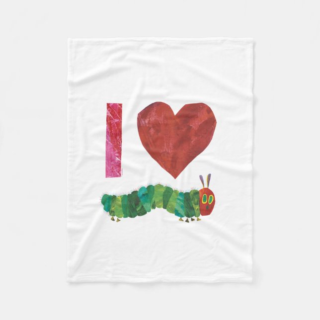 I Love The Very Hungry Caterpillar Fleece Blanket (Front)