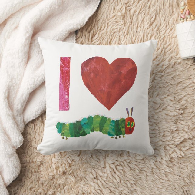 I Love The Very Hungry Caterpillar Throw Pillow (Blanket)