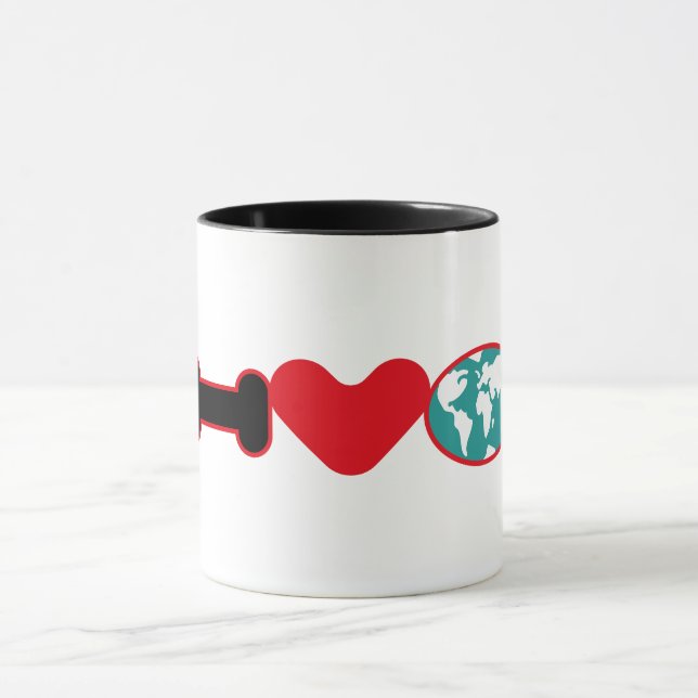 I LOVE THE WORLD BY MASANSER PIXELAT MUG (Center)
