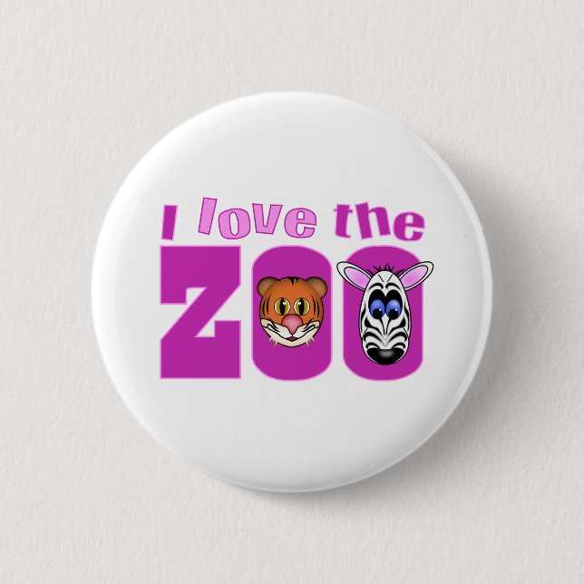 I Love the Zoo 2 Inch Round Button (Front)