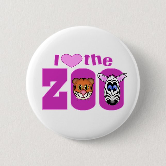 I Love the Zoo 2 Inch Round Button (Front)