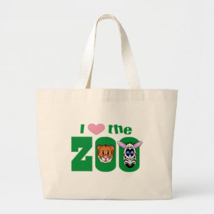 I Love the ZOO Large Tote Bag