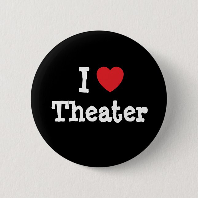 I love Theatre heart custom personalized 2 Inch Round Button (Front)