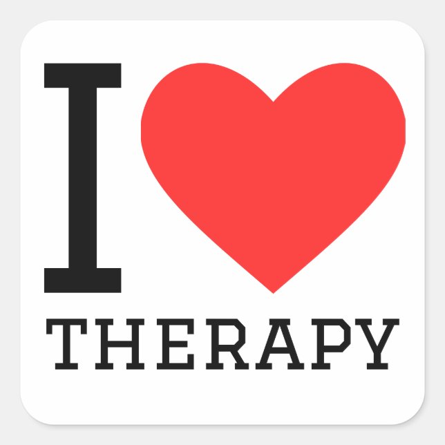 I love therapy  square sticker (Front)