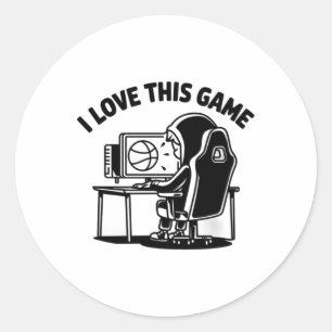 I Love This Game  Classic Round Sticker
