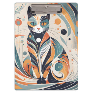 I love this minimalist vector cat art in Scandinav Clipboard