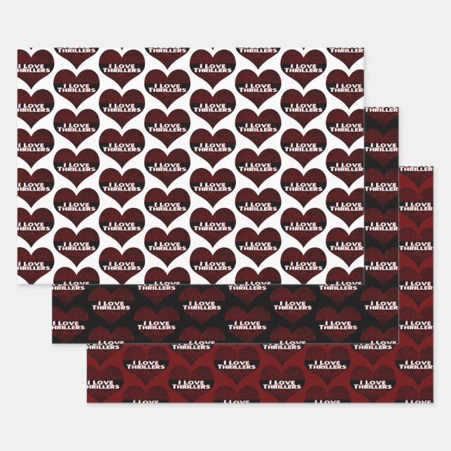 I Love Thrillers   Wrapping Paper Sheet (Set)