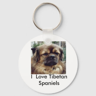 I  Love Tibetan Spaniels Keychain