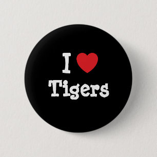 I love Tigers heart custom personalized 2 Inch Round Button