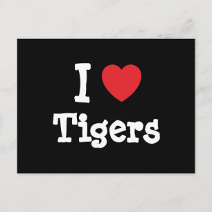 I love Tigers heart custom personalized Postcard