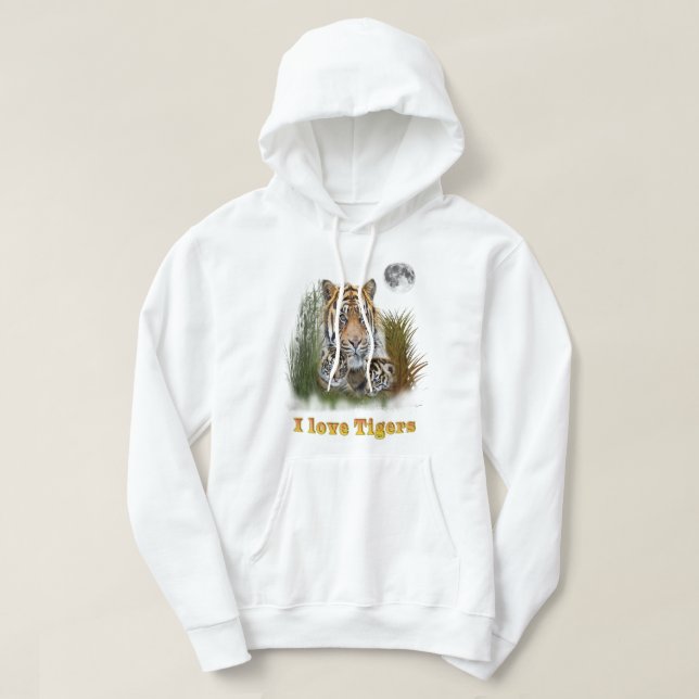 I love Tigers Hoodie (Design Front)