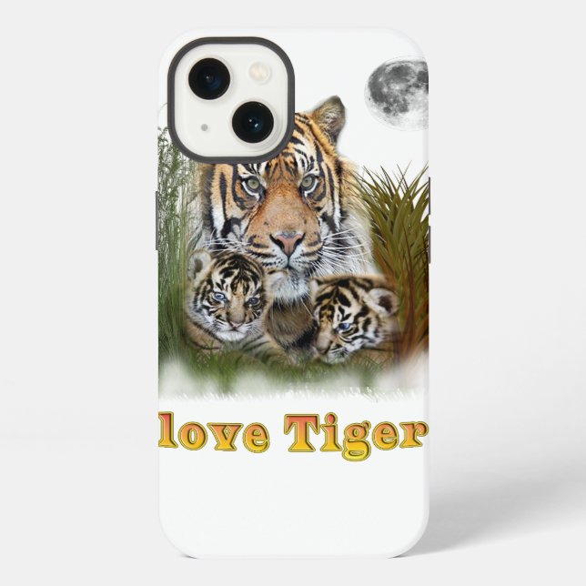 I love Tigers iPhone Case (Back)