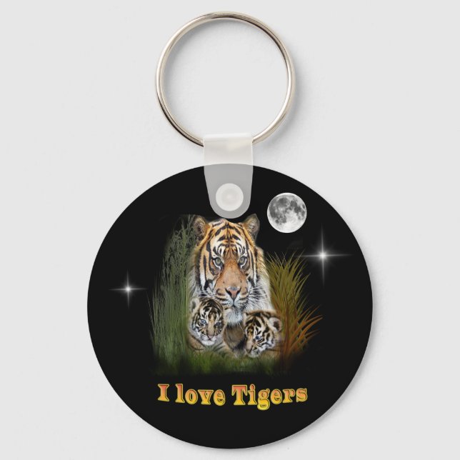 I love Tigers Keychain (Front)