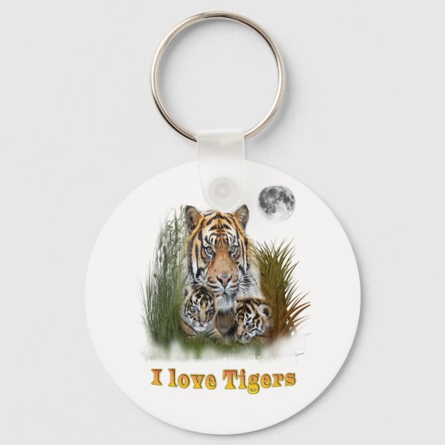 I love Tigers Keychain (Front)