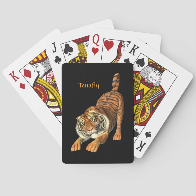 I Love Tigers Playing cards (Back)