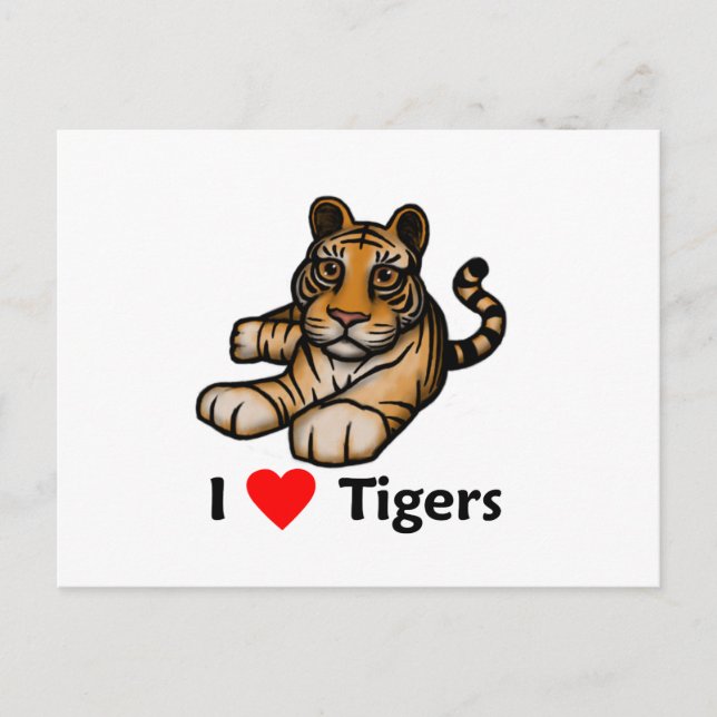I love Tigers Postcard (Front)