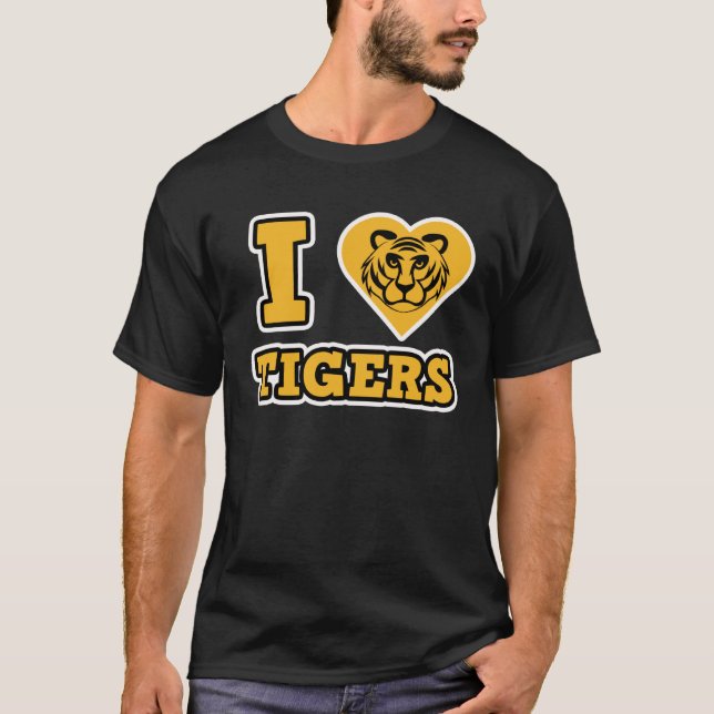 I Love Tigers  Tiger Cat  Tiger T-Shirt (Front)