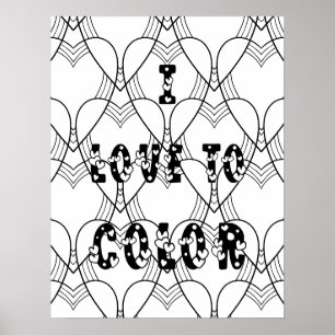 I Love To Colour - Adult Colouring Poster