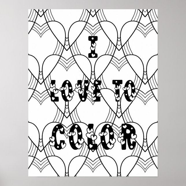 I Love To Colour - Adult Colouring Poster (Front)