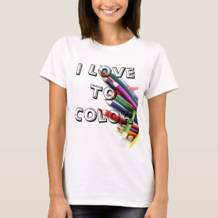 I Love To Colour Adult Colouring  T-shirt