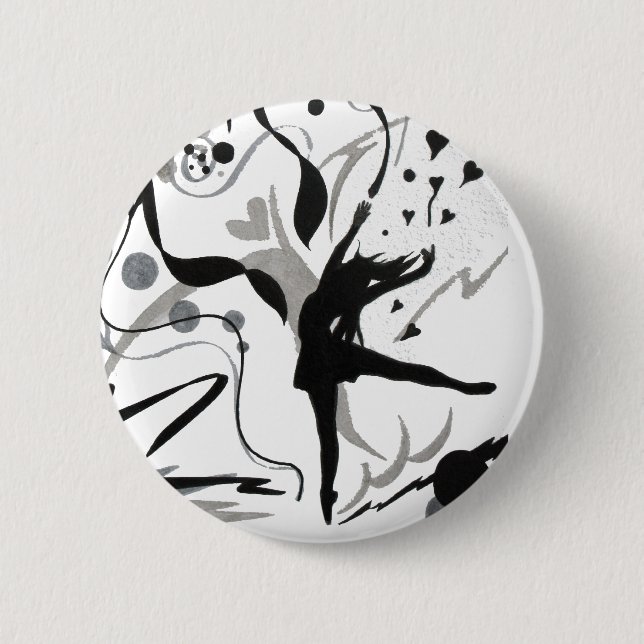 I Love To Dance 2 Inch Round Button (Front)